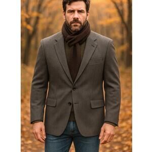 NEW! Brooks Brothers 346 Men's 44R Stretch Wool Blazer $450 Jacket 2 Button Gray